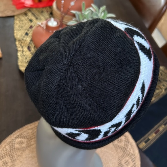 Obey Cuffed Black White and Red Beanie - Picture 6 of 9
